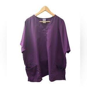 Cherokee Workwear Women's Purple Scrub Top Size 2XL